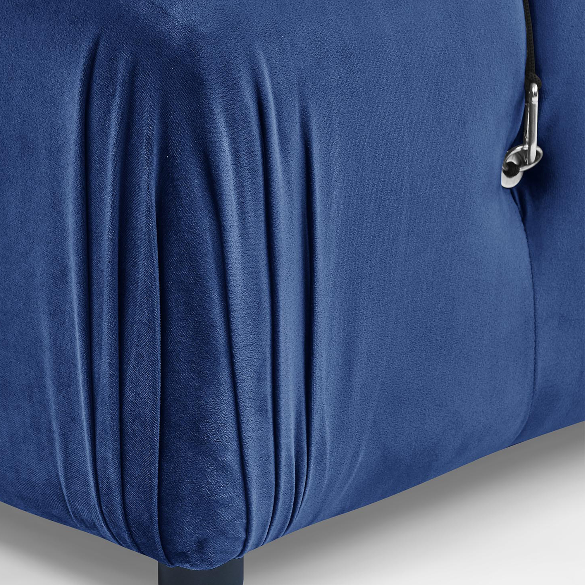 Canapé d'angle réversible en velours bleu