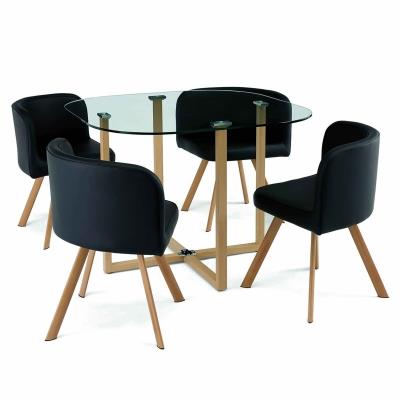 Table Mosaic + 4 chaises noir