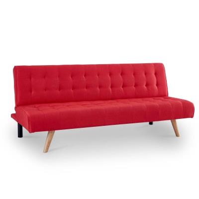 Canapé d'angle modulable et convertible en tissu rouge