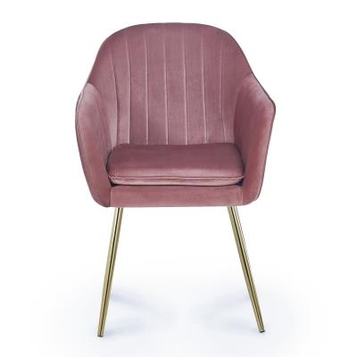 REGINA - Lot de 2 chaises design avec accoudoirs en velours rose
