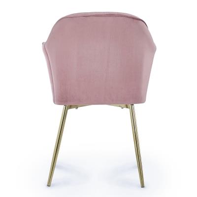 Lot de 2 chaises design avec accoudoirs en velours rose