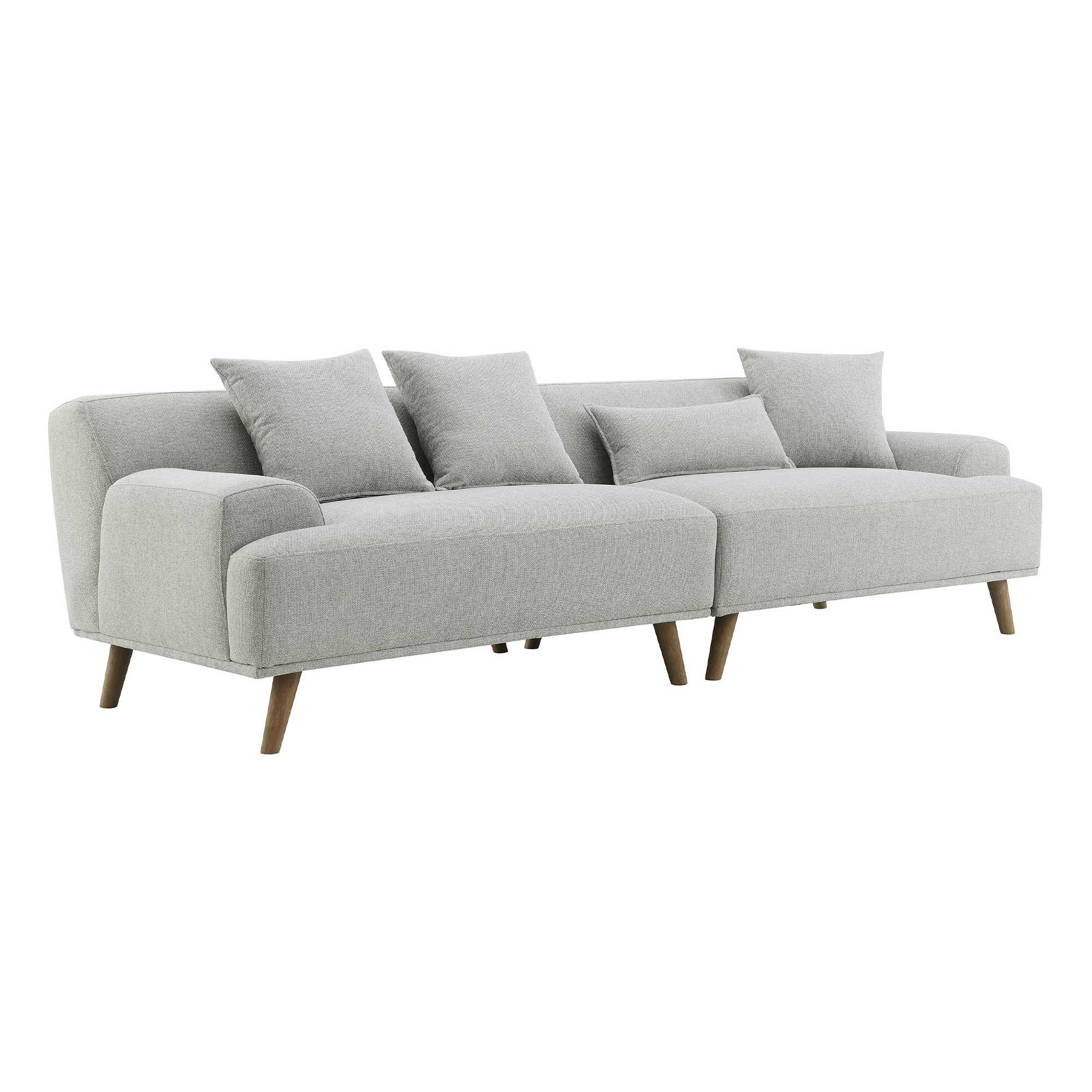 Canapé fixe 4 places en tissu gris ALISSA