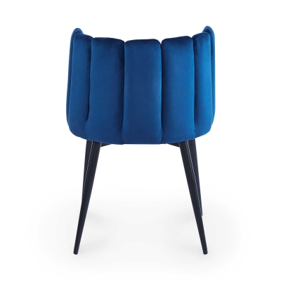 Lot de 2 chaises design en velours bleu