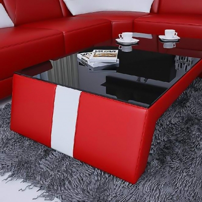 Table basse design rouge et blanc