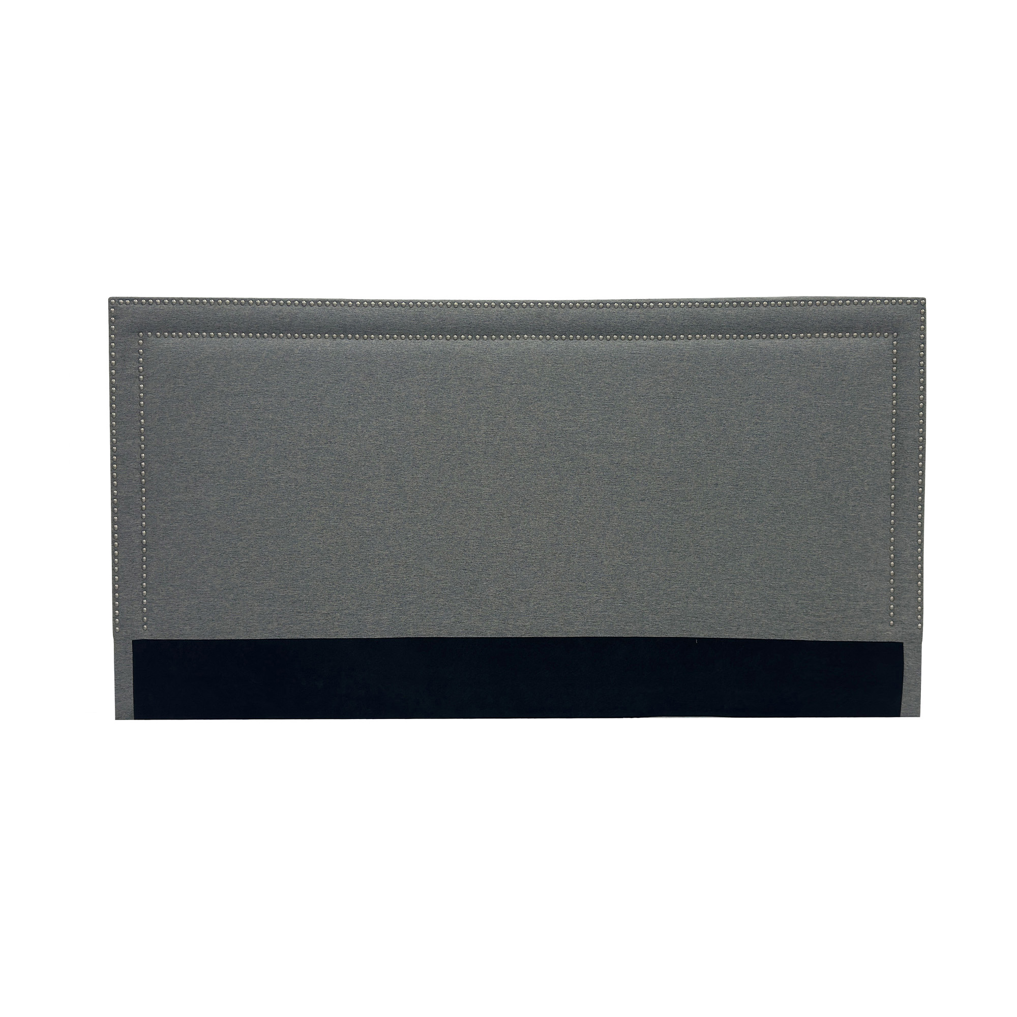 Tête de lit cloutée en tissu lin gris 160 cm