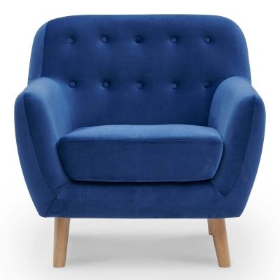 VERNER - Fauteuil en tissu velours