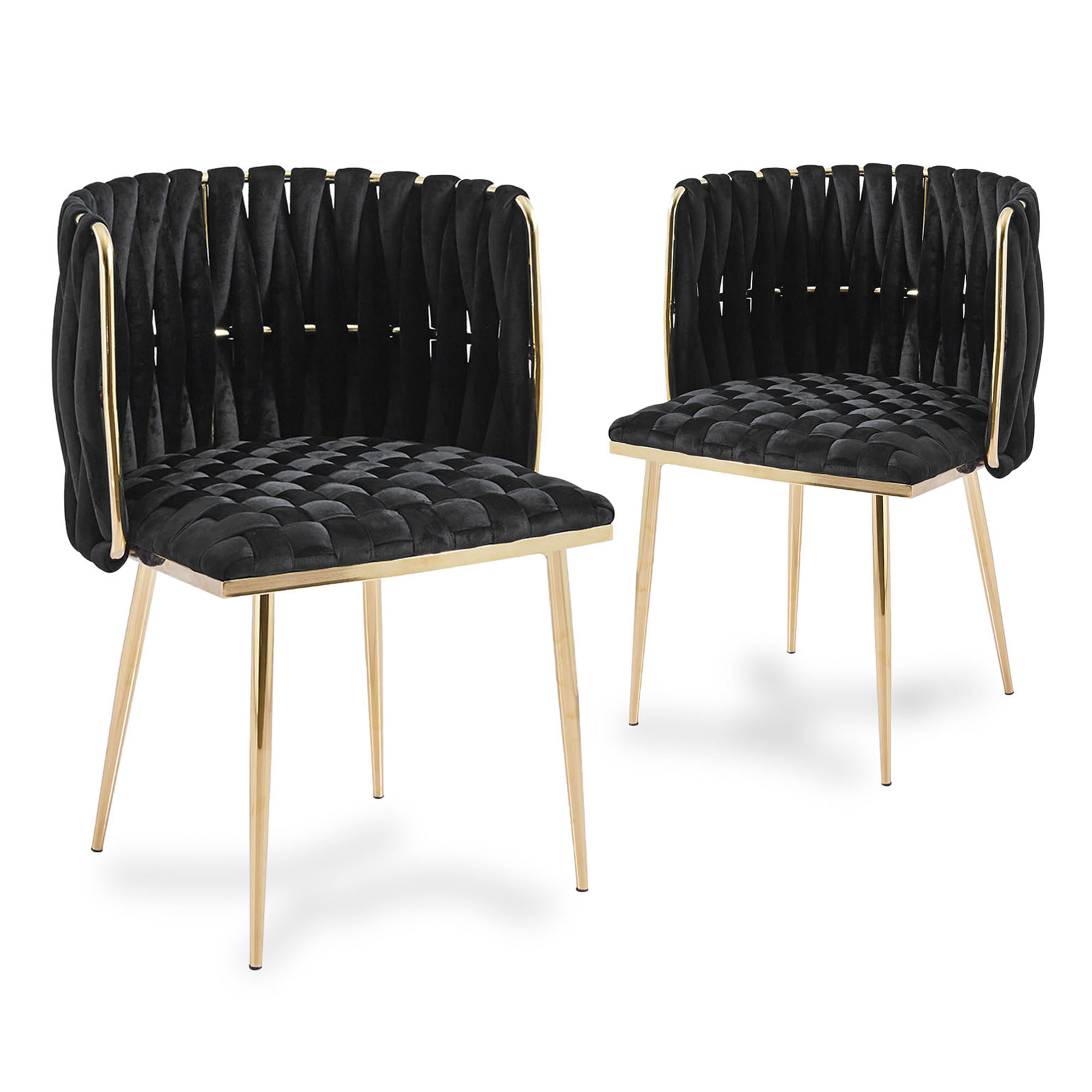 Lot De 2 Chaises Modernes Bleues - 100% Coton - Dimensions 50x50x80 Cm - Pour Salle à Manger, Chambre Ou Bureau