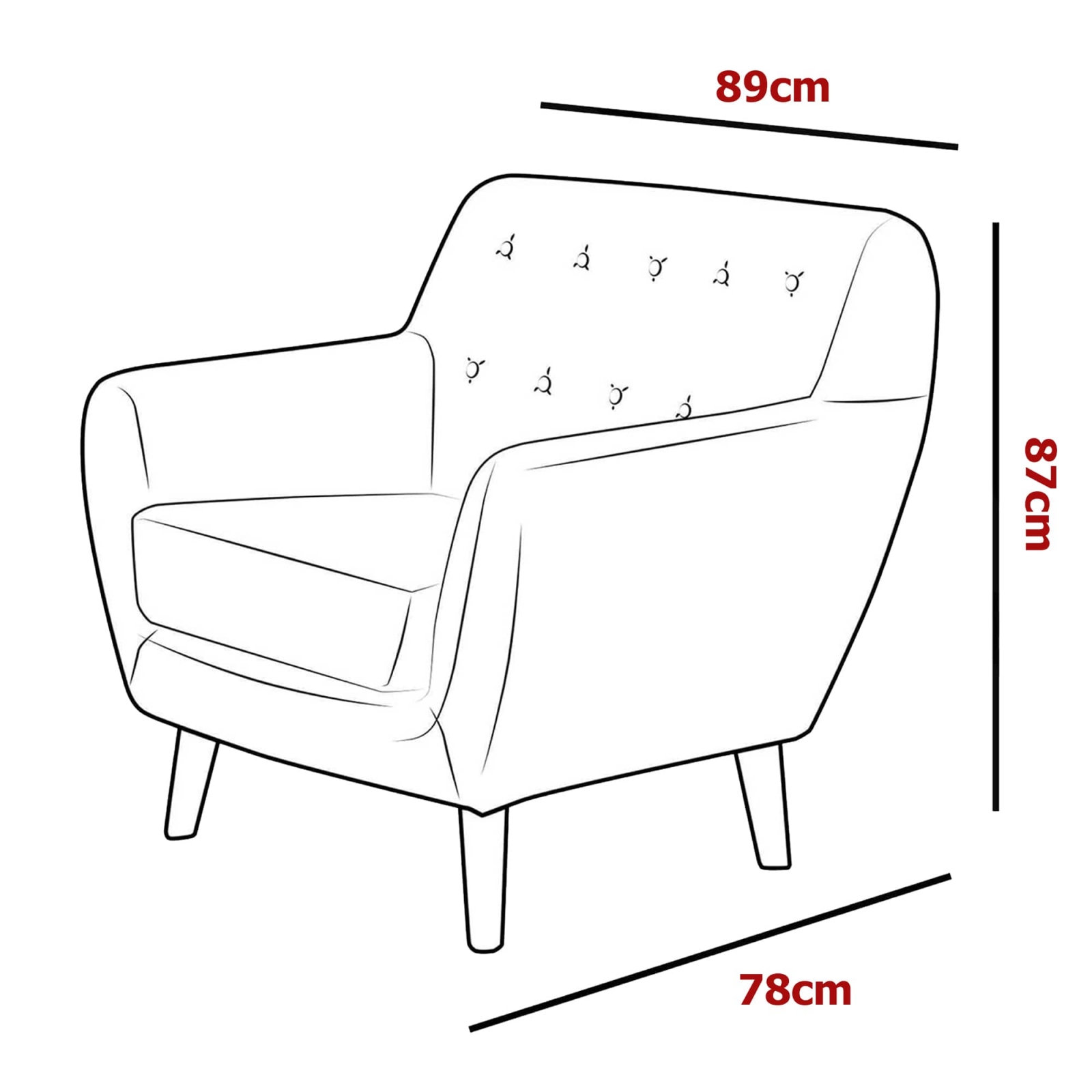 Fauteuil en tissu velours bleu scandinave