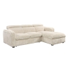 Canapé d'angle convertible en velours côtelé épais beige- Angle droit