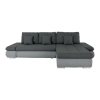 Canapé d'angle réversible convertible en tissu noir et gris