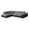 Canapé d'angle convertible gris et noir coffre de rangement - Angle Gauche