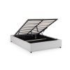 Lit sommier relevable avec coffre en simili cuir blanc 140x190 cm