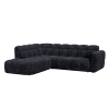 Canap&eacute; d'angle en tissu noir - Angle gauche