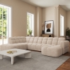 Canapé panoramique tissu beige - Angle droit