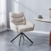 Chaise pivotante en tissu taupe pieds en métal noir