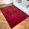 Tapis tissu doux &agrave; relief rouge - 160x230