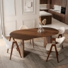 Table &agrave; manger ovale extensible couleur bois fonc&eacute; 200-300 cm