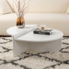Table basse ronde blanc D90 cm
