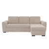 Canapé d'angle réversible convertible avec coffre en velours côtelé beige