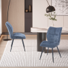 Lot de 2 chaises en tissu bleu pieds en métal noir