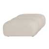 Pouf rectangle matelass&eacute; en tissu beige