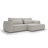 Canap&eacute; d'angle convertible avec coffre en tissu beige - Angle droit