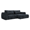Canap&eacute; d'angle convertible avec coffre en tissu bleu - Angle droit