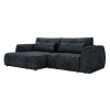 Canap&eacute; d'angle convertible avec coffre en tissu bleu - Angle gauche