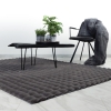 Tapis en tissu doux &agrave; motif quadrill&eacute; gris fonc&eacute;- 160x230 cm