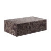 Table basse rectangulaire en marbre d'ing&eacute;nierie marron