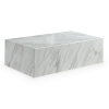 Table basse rectangulaire marbre d'ing&eacute;nierie blanc