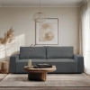 Canapé 3 places convertible en tissu gris foncé
