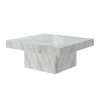 Table basse carrée en marbre d'ingénierie blanc