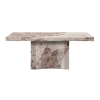 Table à manger marbre d'ingénierie beige et marron