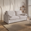 Canapé 3 places convertible en velours chiné beige
