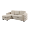 Canapé d'angle convertible avec coffre en tissu bouclette beige - Angle gauche