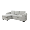 Canapé d'angle convertible avec coffre en tissu bouclette gris clair - Angle gauche