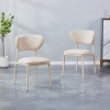 Lot de 2 chaises en tissu beige piètement en métal beige