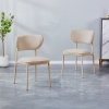 Lot de 2 chaises en tissu taupe piètement en métal beige