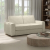 Canapé 3 places convertible rapido velours côtelé beige matelas 14 cm