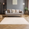 Tapis en tissu textur&eacute; blanc &eacute;cru - 160x230 cm