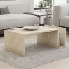 Table basse rectangulaire beige avec rangement int&eacute;gr&eacute;