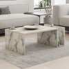Table basse rectangulaire couleur marbre avec rangement int&eacute;gr&eacute;