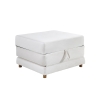 Banquette carr&eacute;e convertible en tissu blanc &eacute;cru