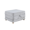 Banquette carr&eacute;e convertible en tissu gris clair