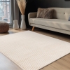 Tapis en velours c&ocirc;tel&eacute; beige - 160x230 cm
