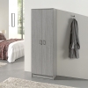 Armoire 2 portes 4 &eacute;tag&egrave;res couleur ch&ecirc;ne gris