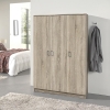 Armoire 3 portes 4 &eacute;tag&egrave;res couleur ch&ecirc;ne clair
