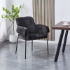 Chaise en tissu noir pieds en m&eacute;tal noir