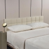 Tête de lit en tissu beige capitonné 140 cm